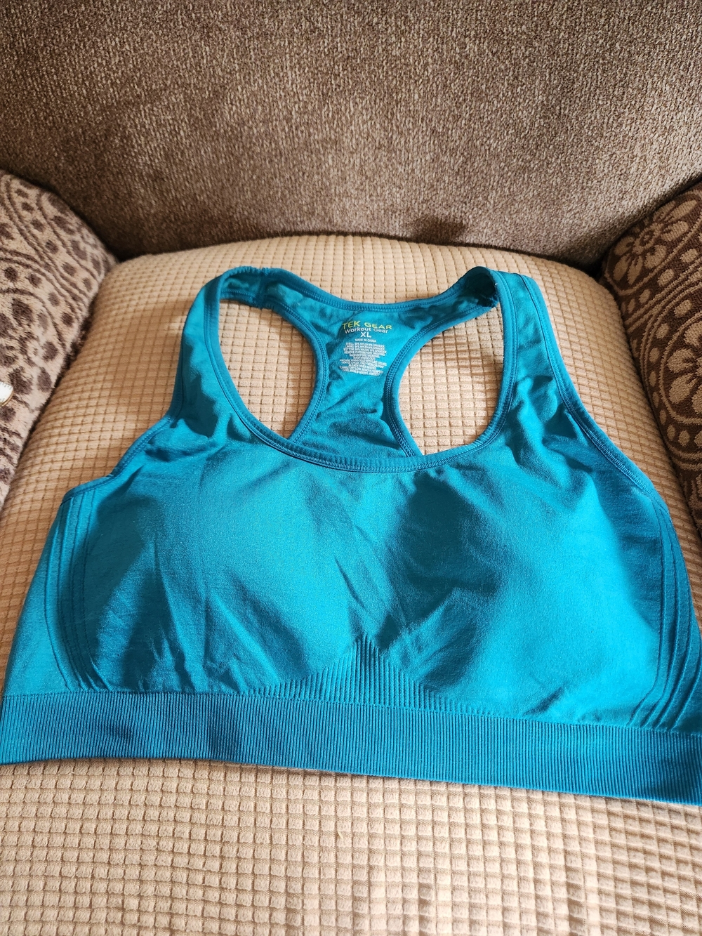 tek gear Teal Racerback Seamless Sports Bra XL